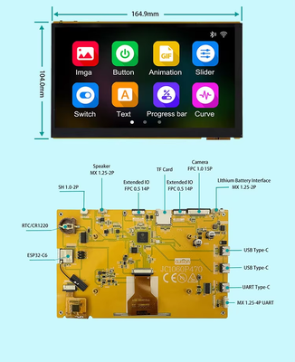 7インチ 1024x600 IPS LCDディスプレイ ESP32 P4 開発ボード 容量タッチディスプレイ 搭載 ESP32-C6 ForArduino ESP IDE